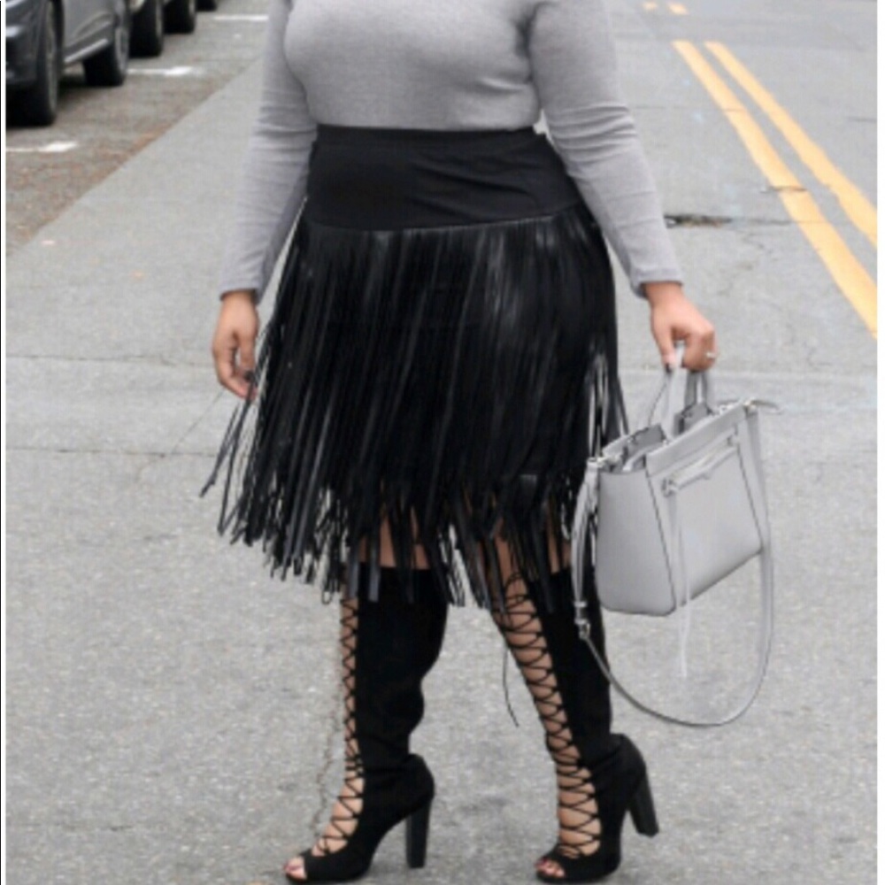 Black Fringe Skirt